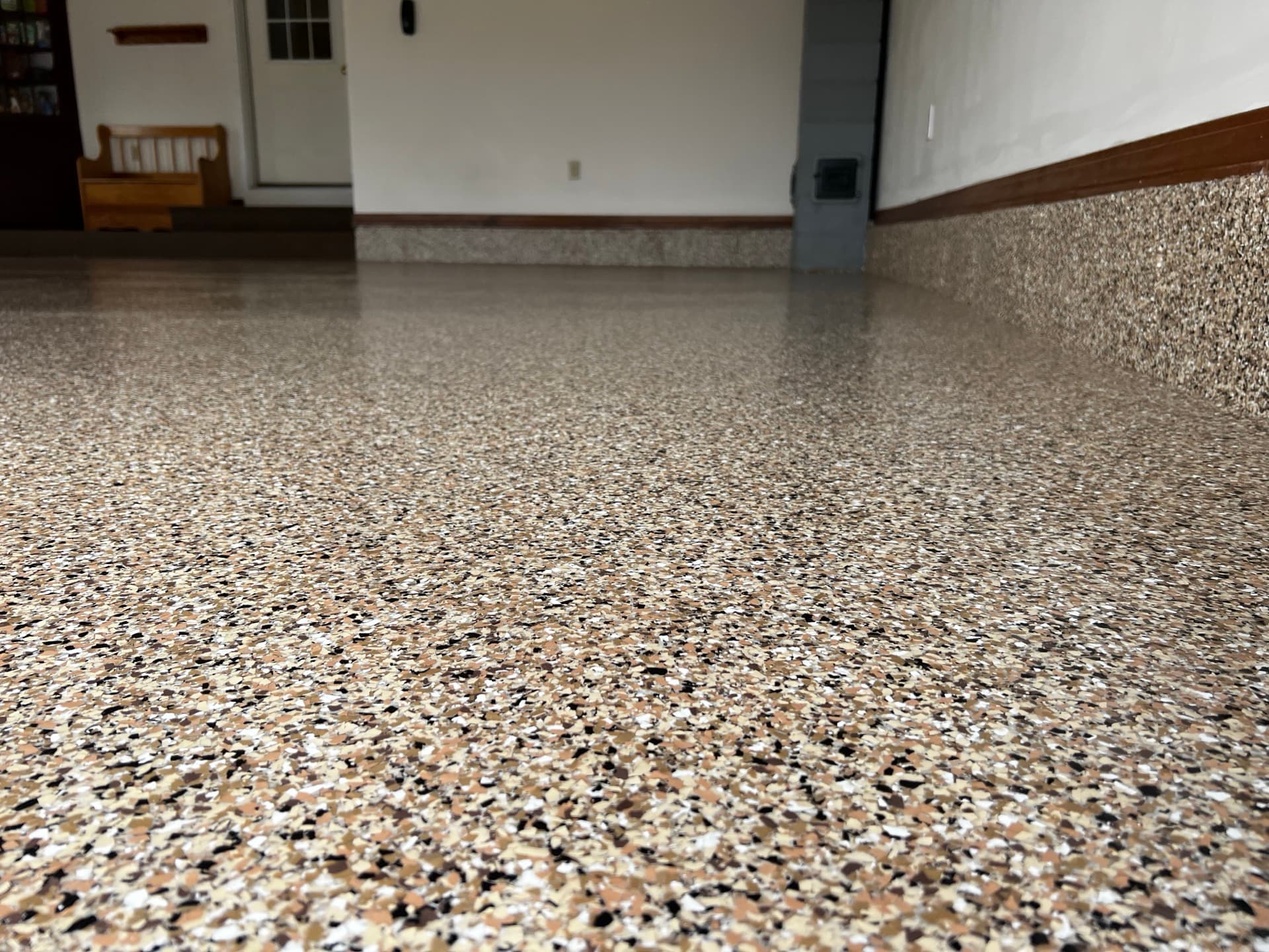 Acrylic flake floor installation